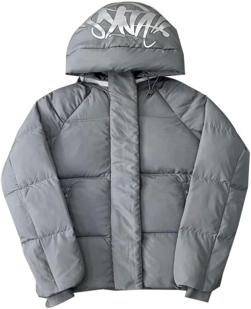 Daunenjacke Für Herren Syna World Kurz Winterjacke Mit Abnehmbare Kapuze Y2K Streetwear Warme Jacken