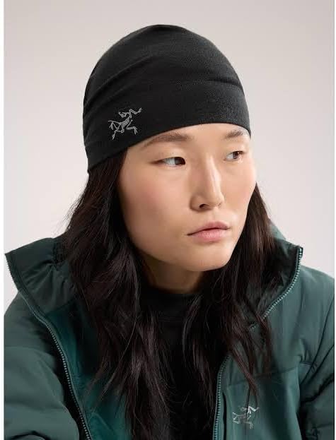 Arc'teryx Rho Beanie - Lightweight Toque Wool Hat, Warm & Breathable Winter Skull Cap for Hiking, Running, Skiing, Outdoor Sports, Black