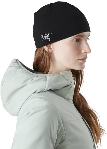 Arc'teryx Rho Beanie - Lightweight Toque Wool Hat, Warm & Breathable Winter Skull Cap for Hiking, Running, Skiing, Outdoor Sports, Black
