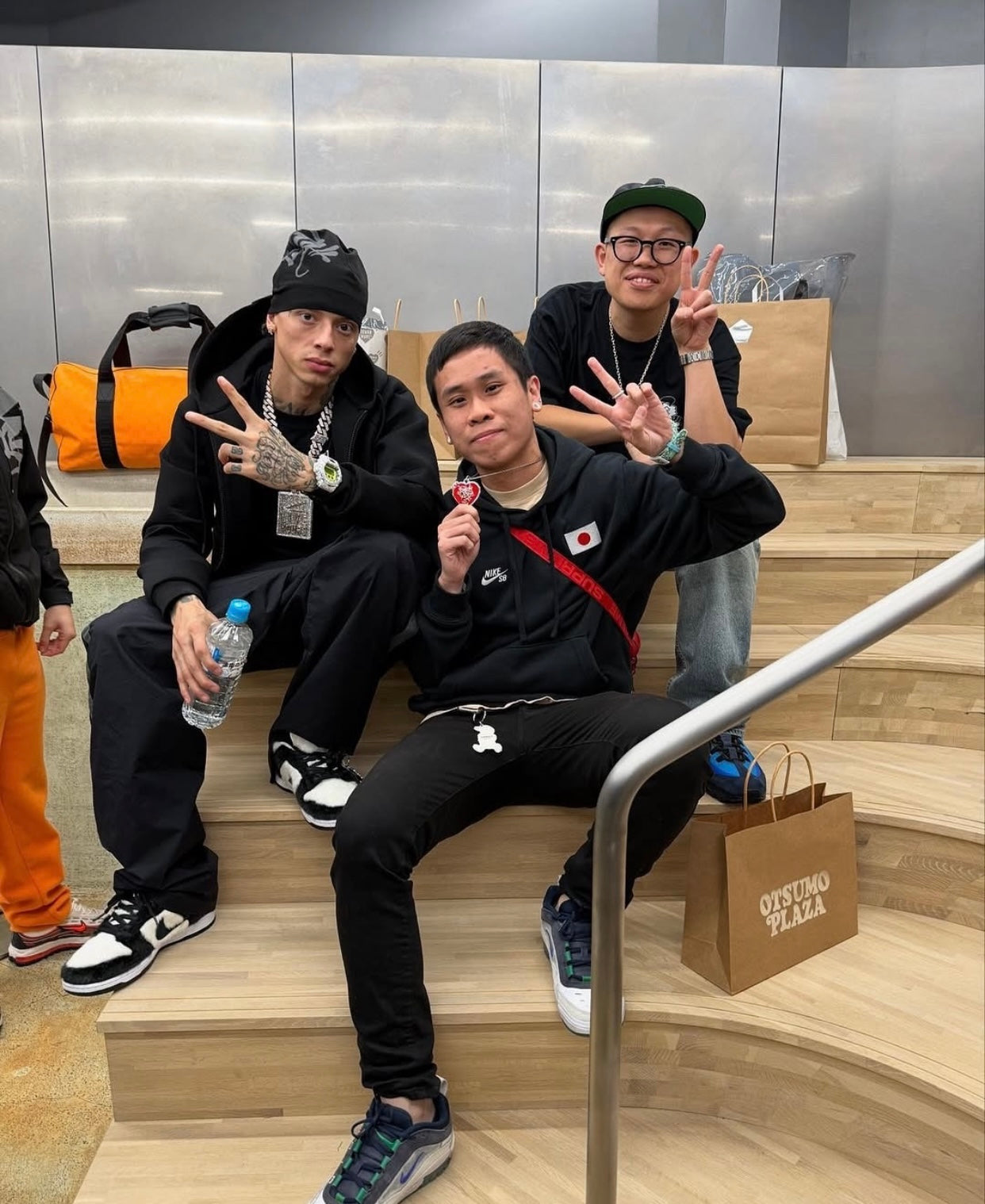 New Season Original SYNA world skully CAP, Central Cee Beanie Hat - Black & Grey