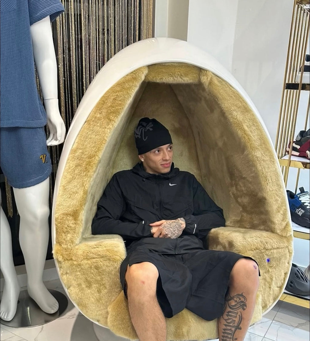 New Season Original SYNA world skully CAP, Central Cee Beanie Hat - Black & Grey