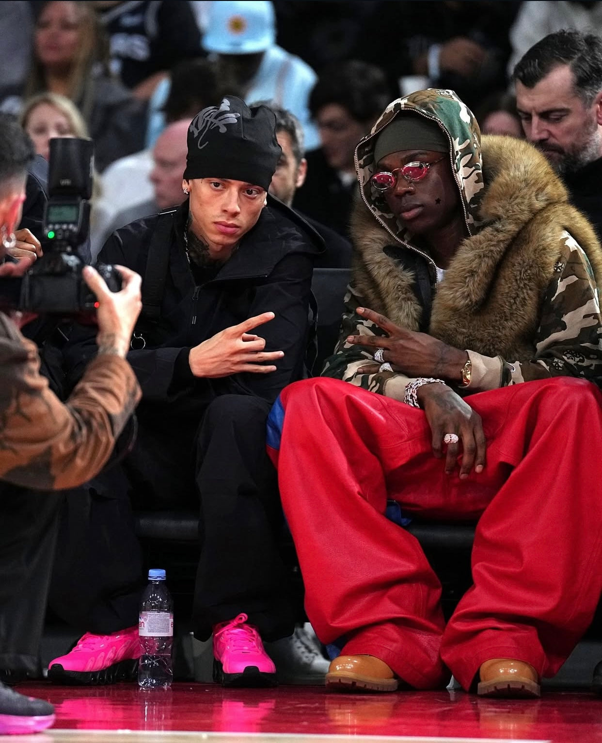 New Season Original SYNA world skully CAP, Central Cee Beanie Hat - Black & Grey