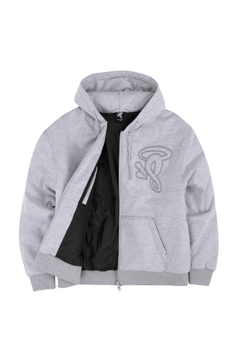 Syna World Black Puffer Hoodie – Water-Repellent Quilted Jacket, Boxy Fit, Warm Winter Outerwear