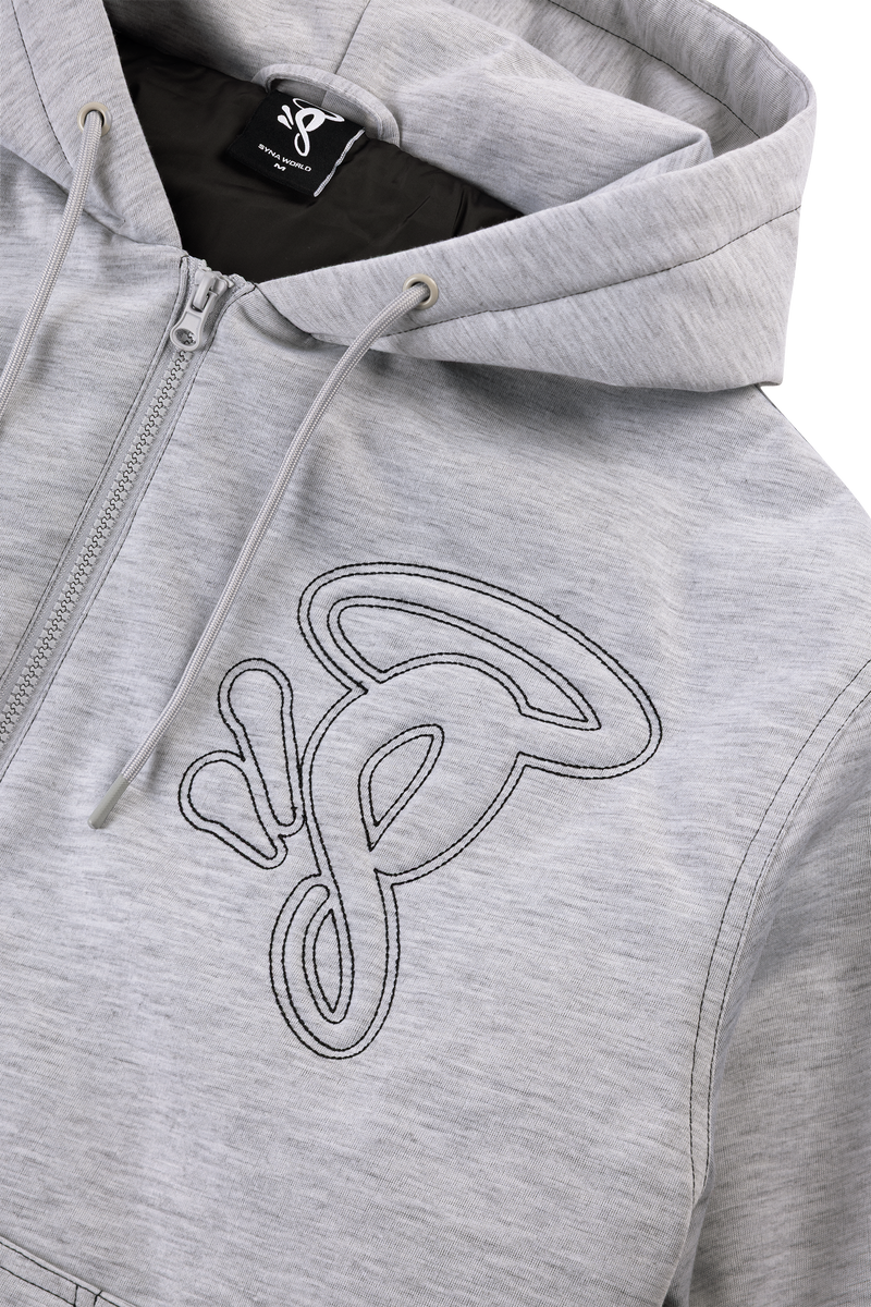 Syna World Black Puffer Hoodie – Water-Repellent Quilted Jacket, Boxy Fit, Warm Winter Outerwear