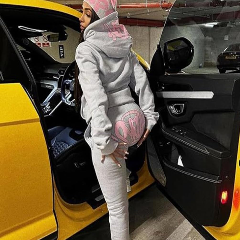 2-Teiliges Hoodie Trainingsanzug Outfit Kapuzenpulli Und Sweatpants Syna World Jogginganzug Jogginghosen Y2K Hip Hop Streetwear Unisex Freizeitanzug