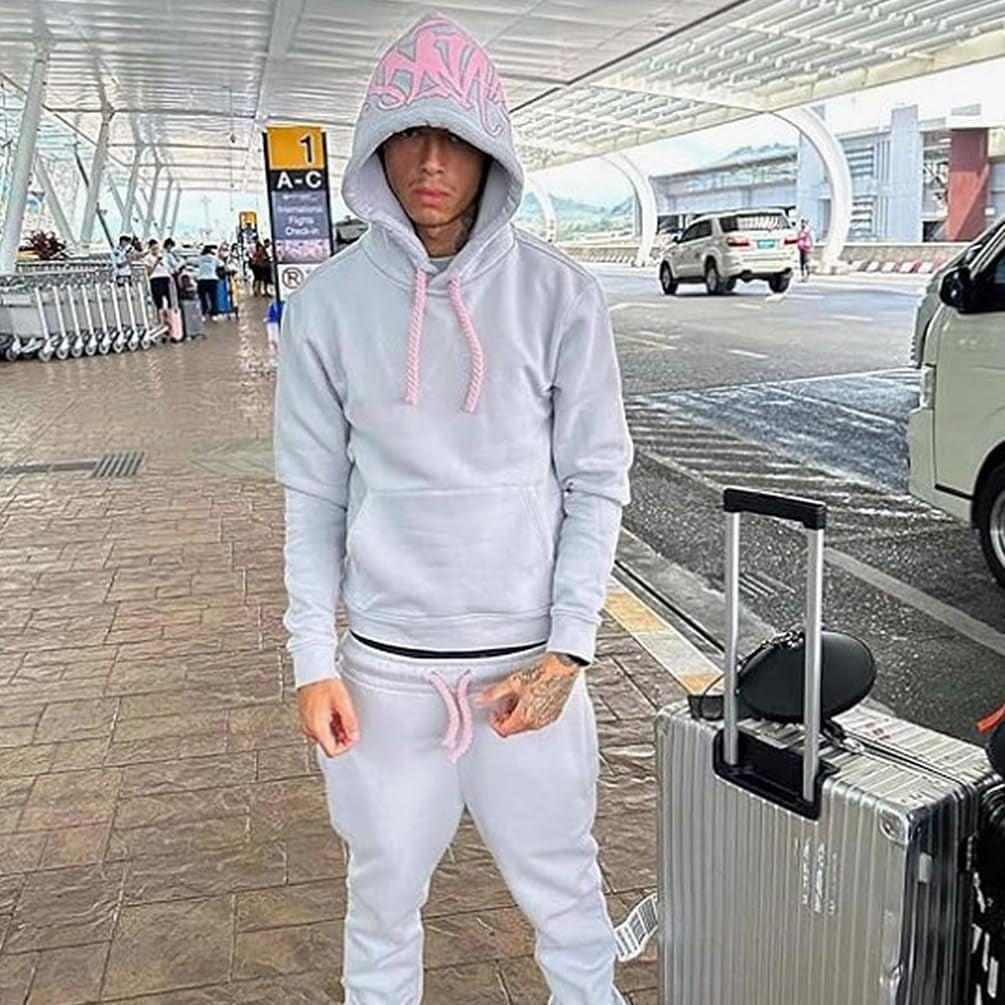 2-Teiliges Hoodie Trainingsanzug Outfit Kapuzenpulli Und Sweatpants Syna World Jogginganzug Jogginghosen Y2K Hip Hop Streetwear Unisex Freizeitanzug